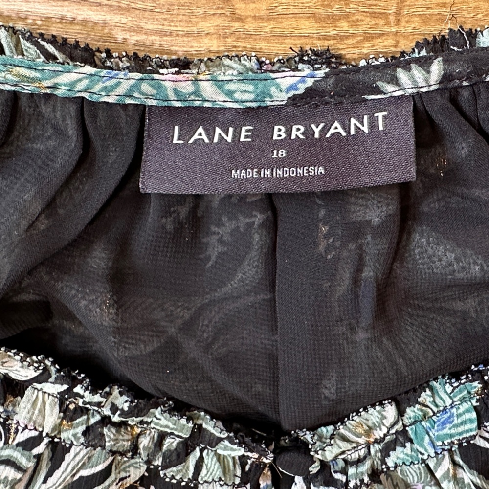 Lane Bryant Black Floral Midi Dress Size 18 - Picture 2 of 11